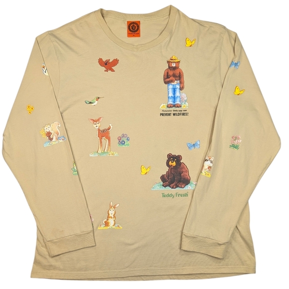 Teddy Fresh Other - SALE!!  Teddy Fresh X Smokey Bear 2XL cotton, long sleeve T-shirt w/ critters.